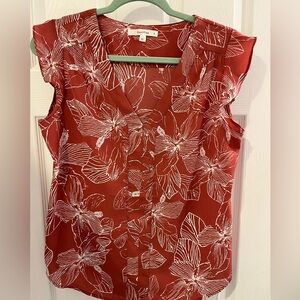 Fun2fun floral burnt orange blouse